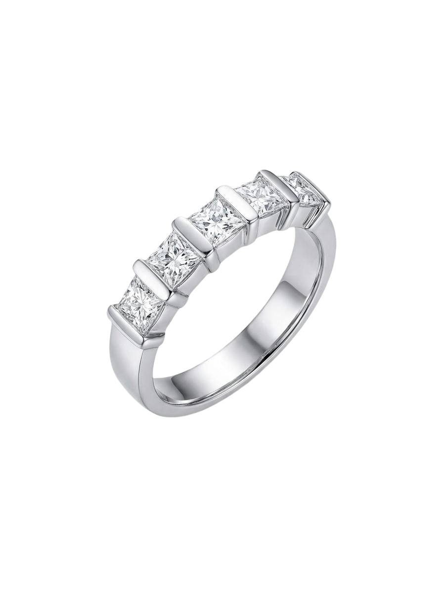 T 13 ANILLO CON PIEDRAS INCOLORAS TIPO ALIANZA 5.3 GR