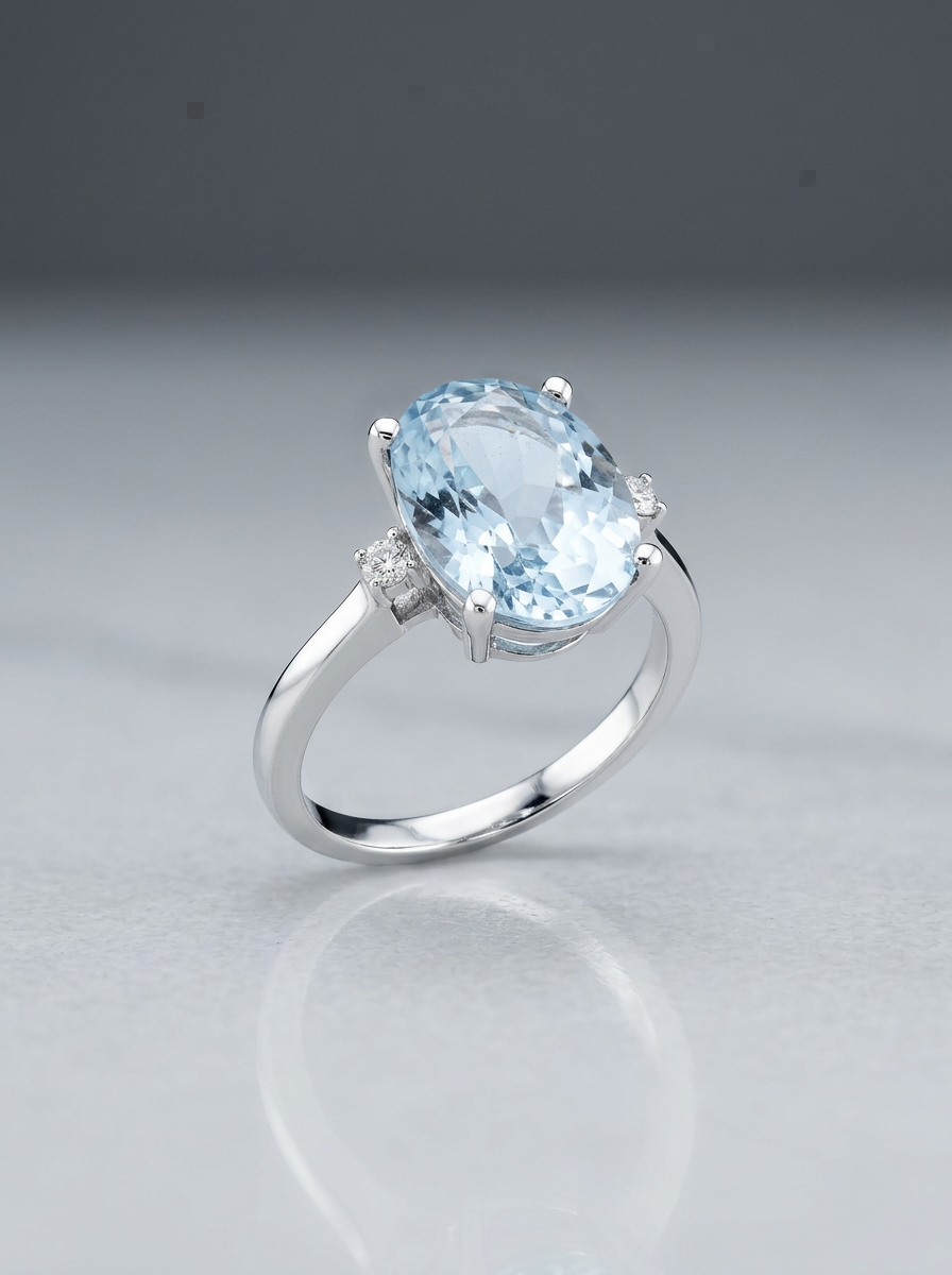 ANILLO CON TOPACIO Y DIAMANTES