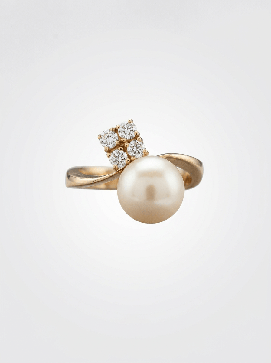 ANILLO PERLA Y DIAMANTES 7.2 GRT 13